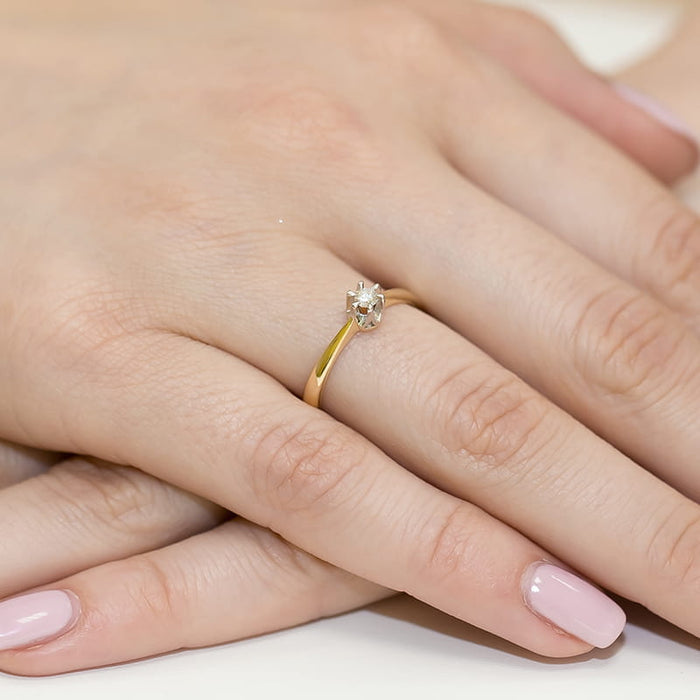 Inel Aur 14K cu Diamant Natural Natural 0.15 ct