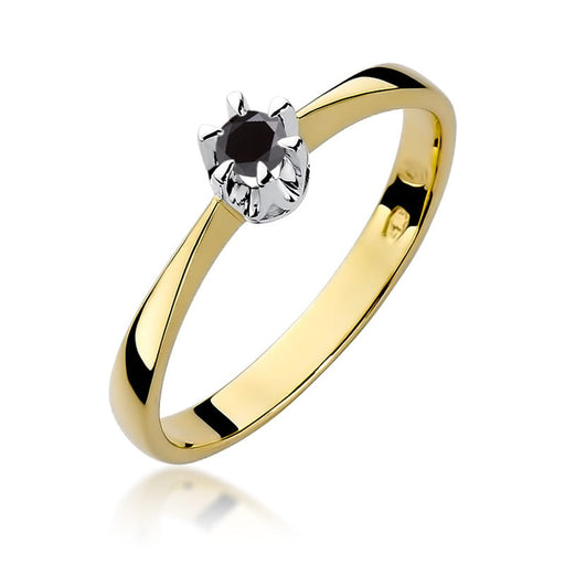 Inel Aur 14K W111 Diamant Negru 0.12ct