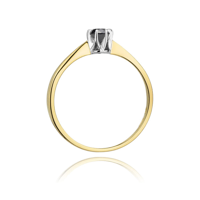 Inel Aur 14K W111 Diamant Negru 0.12ct