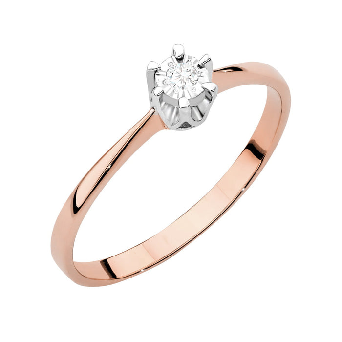 Inel Aur 14K cu Diamant Natural 0.03 ct