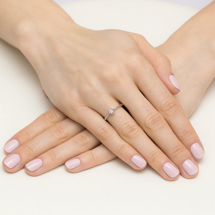 Inel Aur 14K cu Diamant Natural 0.03 ct