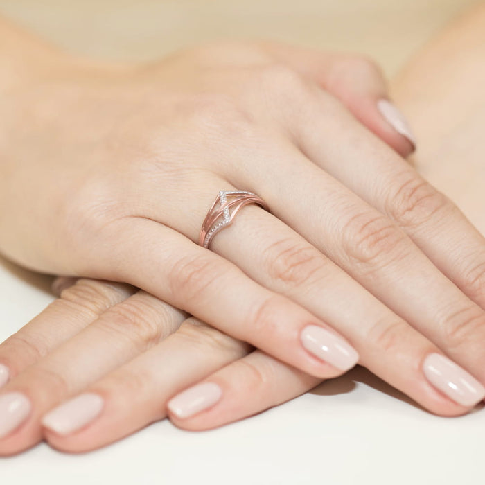 Inel Aur 14K cu Diamant Natural 0.03 ct