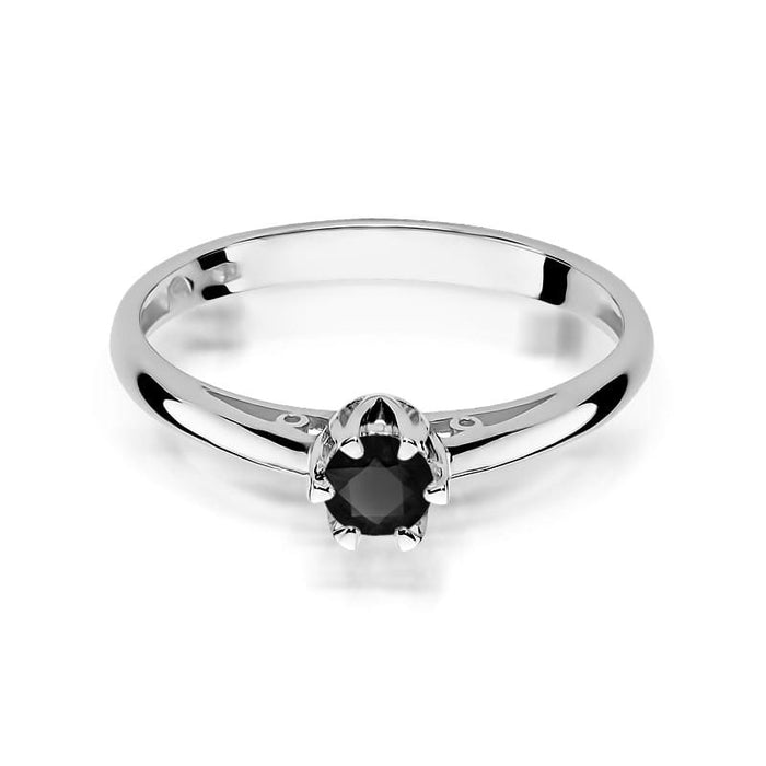 Inel Aur 14K W133 Diamant Negru 0.20ct