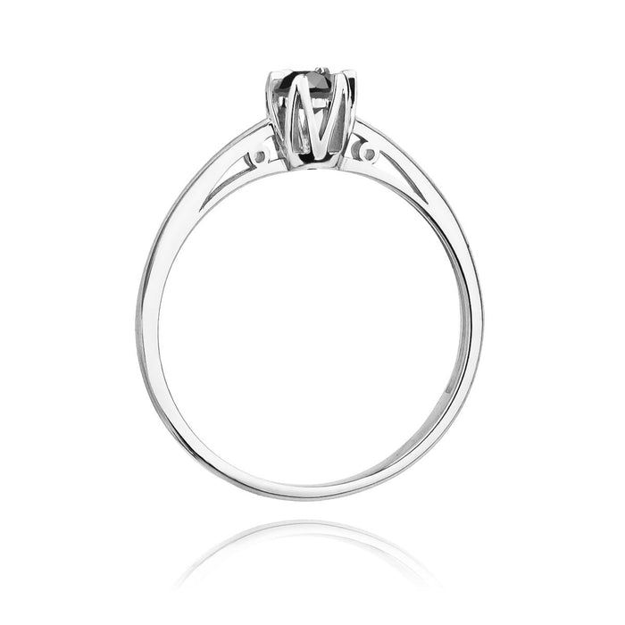 Inel Aur 14K W133 Diamant Negru 0.20ct