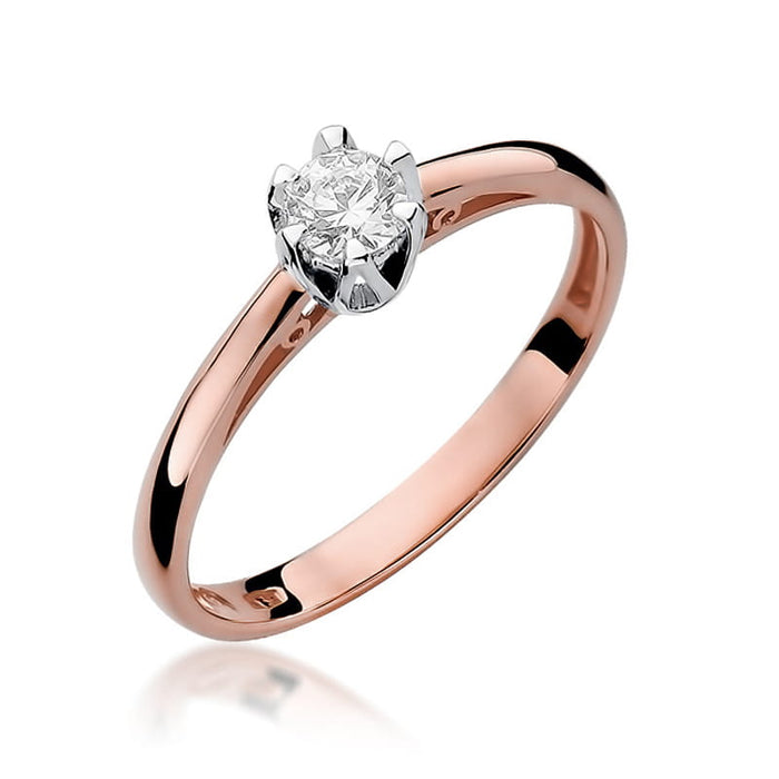 Inel Aur 14K cu Diamant Natural 0.15 ct