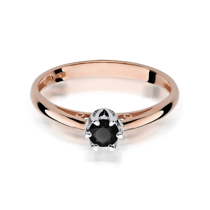 Inel Aur 14K W133 Diamant Negru 0.20ct