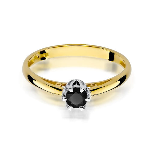 Inel Aur 14K W133 Diamant Negru 0.20ct