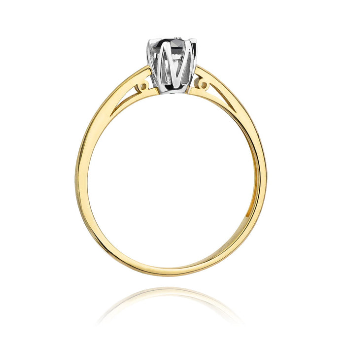 Inel Aur 14K W133 Diamant Negru 0.20ct