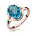 Inel Aur 14K cu Topaz Swiss 3.00 ct si Diamante Naturale 0.04 ct