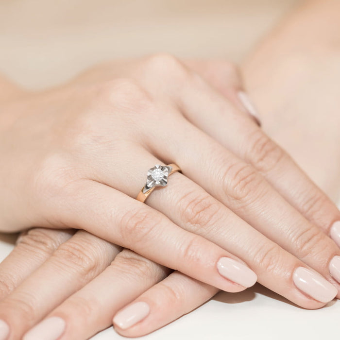 Inel Aur 14K cu Diamant Natural Natural 0.20 ct