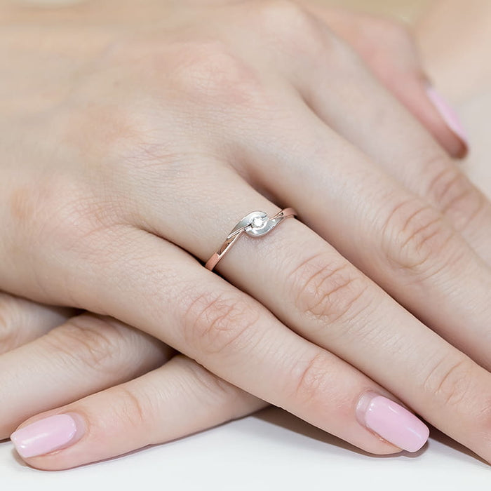 Inel Aur 14K cu Diamant Natural 0.05 ct