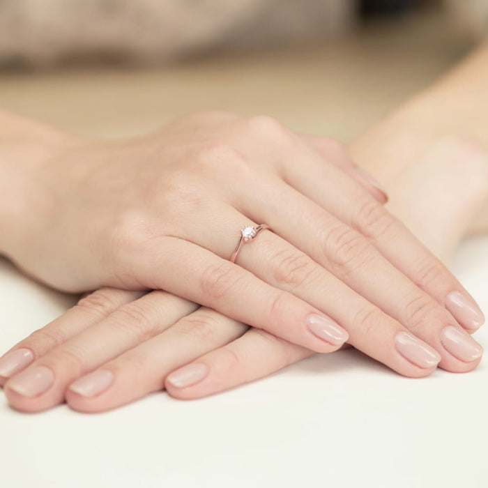 Inel Aur 14K cu Diamant Natural 0.10 ct