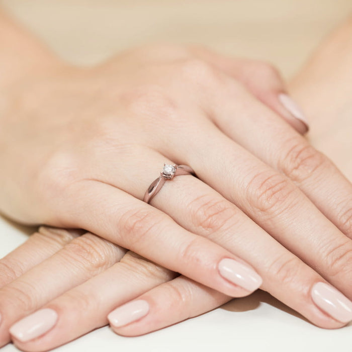 Inel Aur 14K cu Diamant Natural 0.12 ct