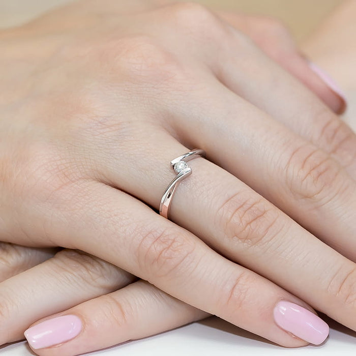 Inel Aur 14K cu Diamant Natural 0.10 ct