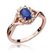 Inel Aur 14K cu Safir 0.70 ct si Diamante Naturale 0.12 ct