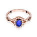 Inel Aur 14K cu Safir 0.70 ct si Diamante Naturale 0.12 ct