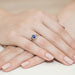 Inel Aur 14K cu Safir 0.70 ct si Diamante Naturale 0.12 ct