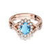 Inel Aur 14K cu Topaz Albastru 0.50 ct si Diamante Naturale Naturale 0.12 ct