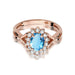Inel Aur 14K cu Topaz Swiss 0.90 ct si Diamante Naturale 0.12 ct