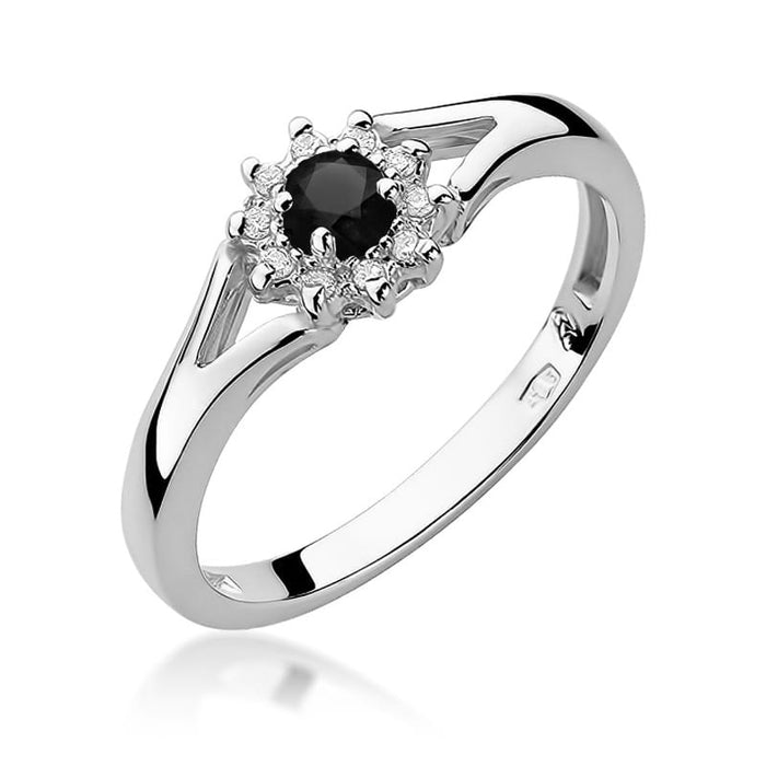Inel Aur 14K W185 Diamant Negru 0.12ct