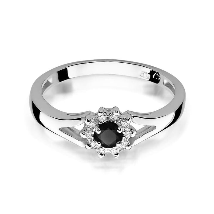 Inel Aur 14K W185 Diamant Negru 0.12ct