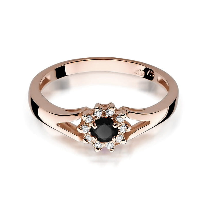 Inel Aur 14K W185 Diamant Negru 0.12ct