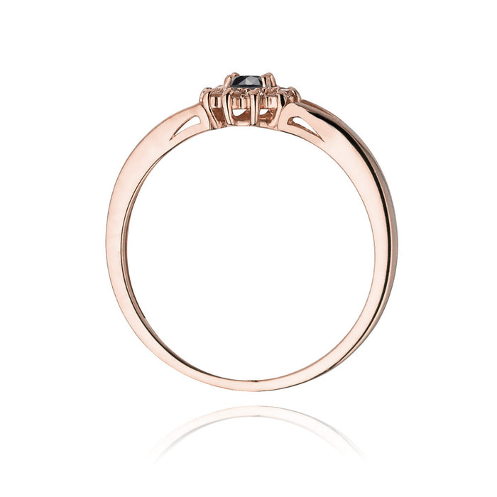 Inel Aur 14K W185 Diamant Negru 0.12ct