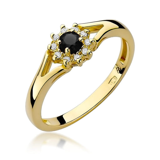 Inel Aur 14K W185 Diamant Negru 0.12ct