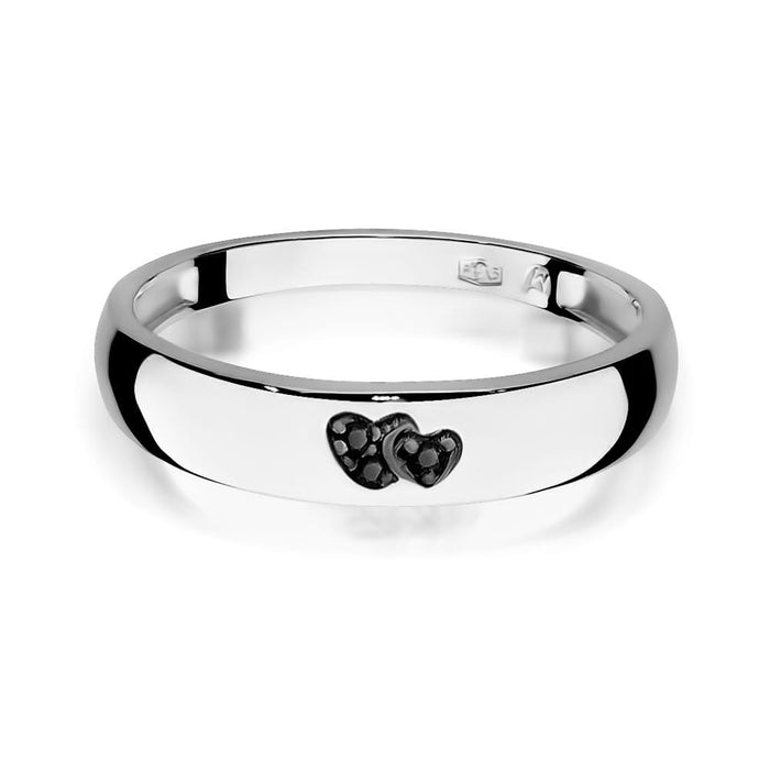 Inel Aur 14K cu Diamante Naturale Negre 0.02 ct