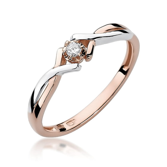 Inel Aur 14K cu Diamant Natural 0.04 ct