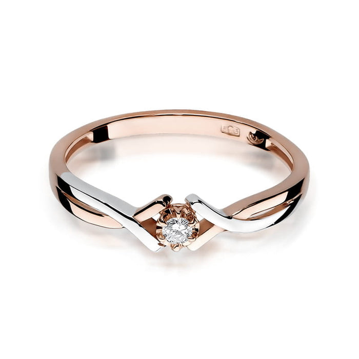 Inel Aur 14K cu Diamant Natural 0.04 ct