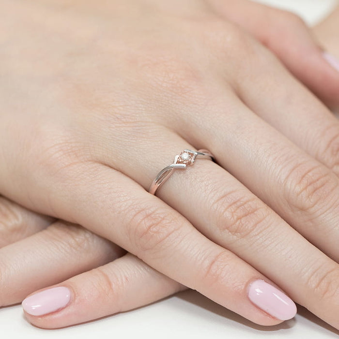 Inel Aur 14K cu Diamant Natural 0.04 ct