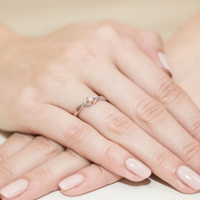 Inel Aur 14K cu Diamant Natural 0.08ct