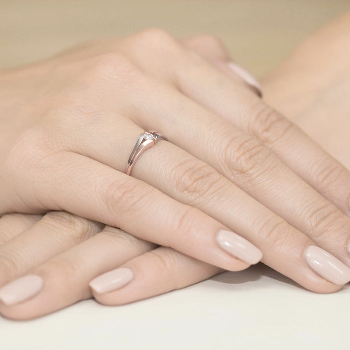 Inel Aur 14K cu Diamant Natural 0.08 ct