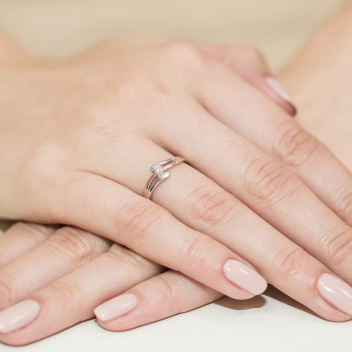 Inel Aur 14K cu Diamant Natural 0.10 ct