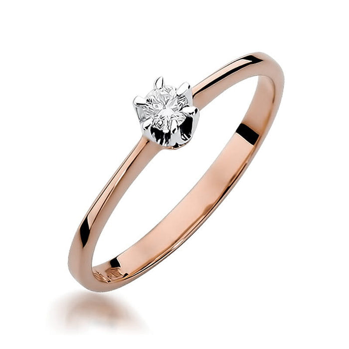 Inel Aur 14K cu Diamant Natural 0.10 ct