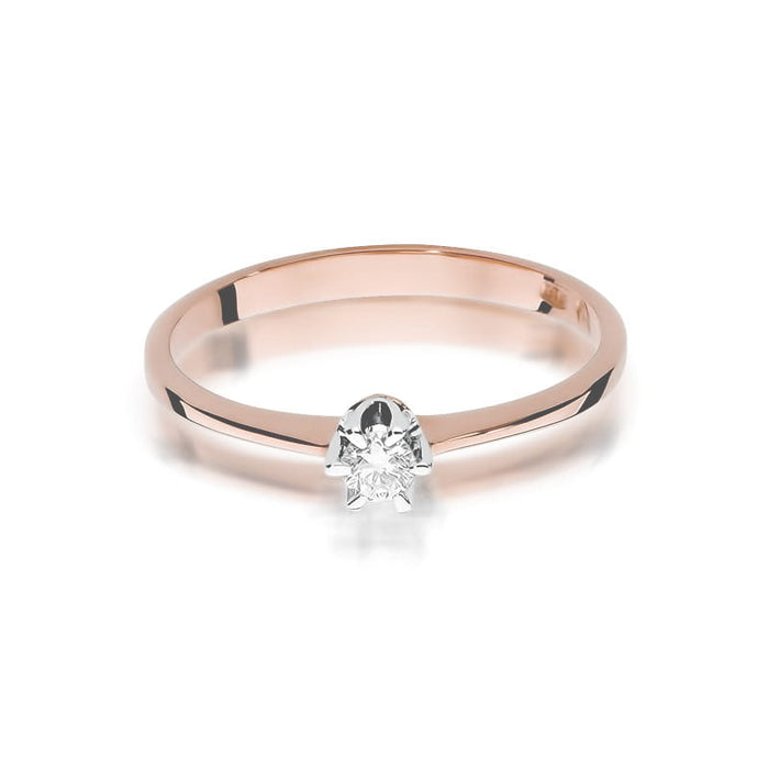 Inel Aur 14K cu Diamant Natural 0.10 ct