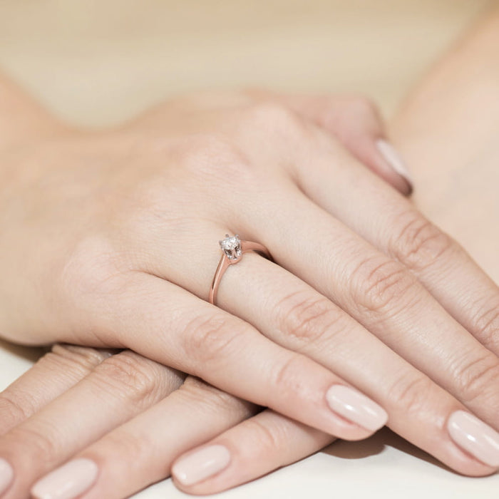 Inel Aur 14K cu Diamant Natural Natural 0.20 ct