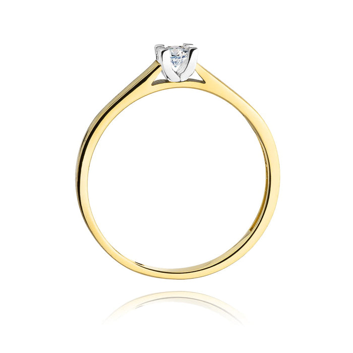 Inel Aur 14K cu Diamant Natural Natural 0.12 ct