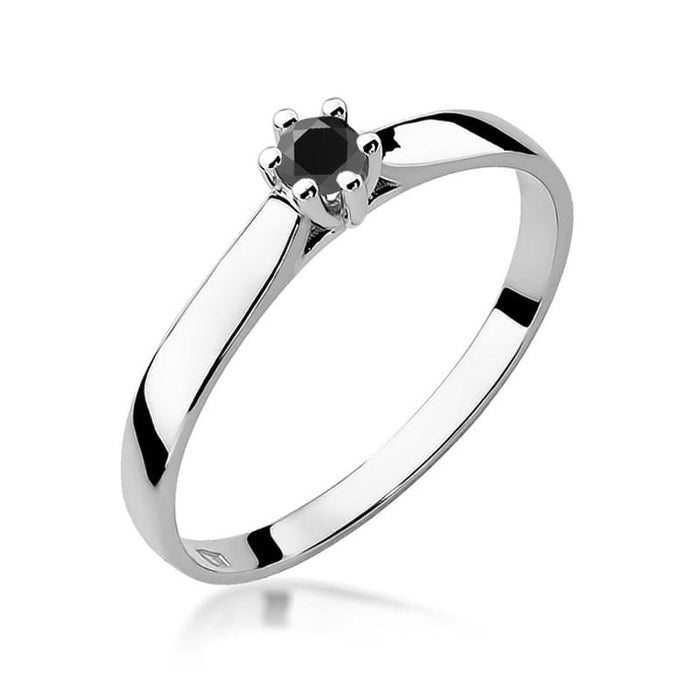 Inel Aur 14K W222 Diamant Negru 0.12ct