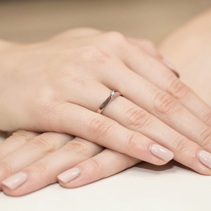 Inel Aur 14K cu Diamant Natural 0.04 ct