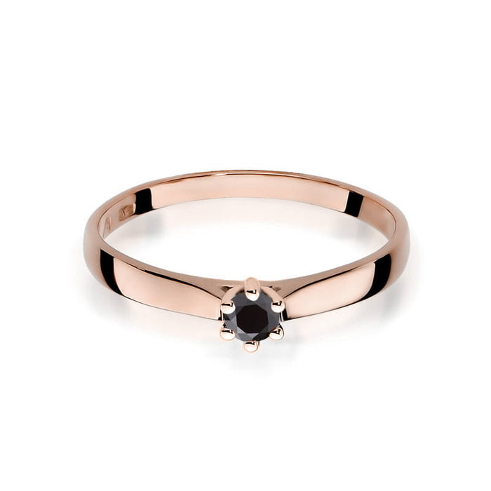 Inel Aur 14K W222 Diamant Negru 0.12ct