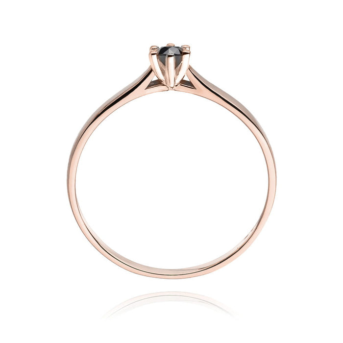 Inel Aur 14K W222 Diamant Negru 0.12ct