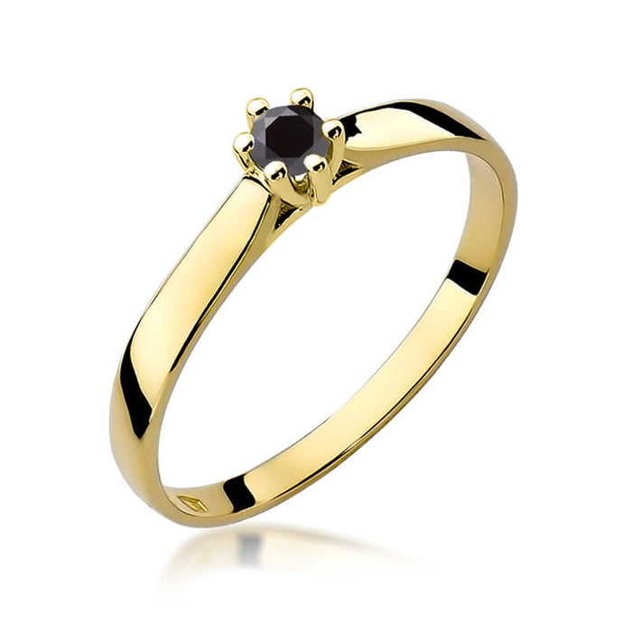 Inel Aur 14K W222 Diamant Negru 0.12ct