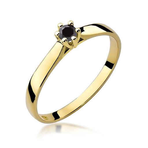 Inel Aur 14K W222 Diamant Negru 0.12ct