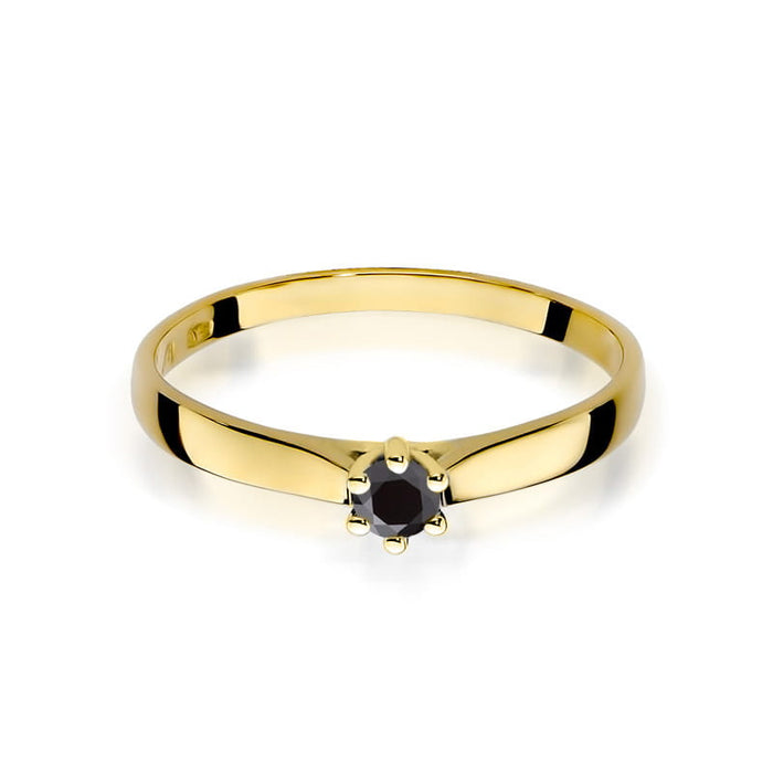 Inel Aur 14K W222 Diamant Negru 0.12ct