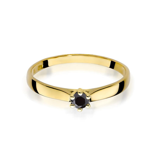 Inel Aur 14K W222 Diamant Negru 0.12ct
