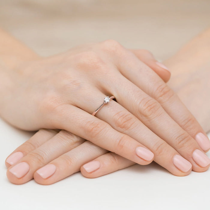 Inel Aur 14K cu Diamant Natural 0.01 ct