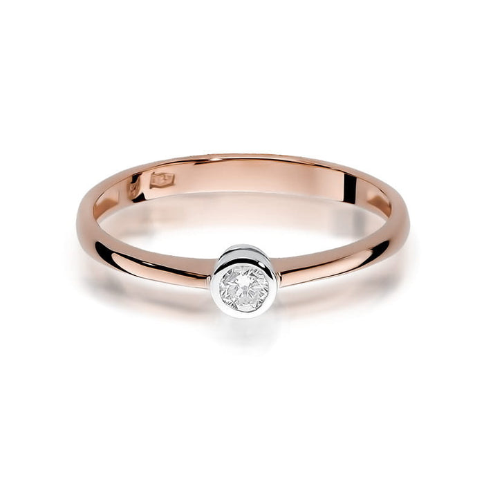 Inel Aur 14K cu Diamant Natural 0.08 ct