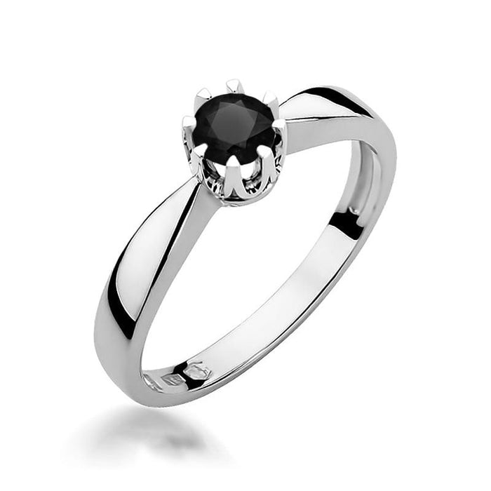 Inel Aur 14K W228 Diamant Negru 0.30ct